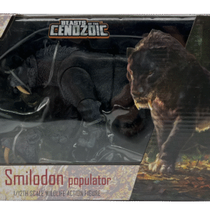 BEAST OF CENOZOIC SMILODON SABRETOOTH ACTION FIGURE BLACK VARIANT RARE 6 INCH SCALE CREATIVE BEAST STUDIO