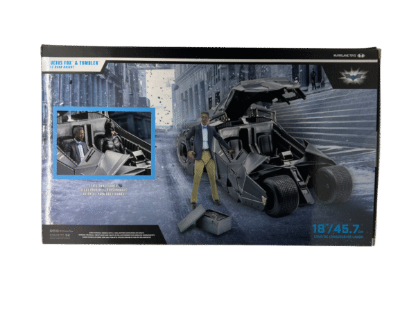 9CF29815-A71A-48CC-9BC2-D04F1FD37226 DC MULTIVERSE MCFARLANE TUMBLER BATMOBILE MOVIE WITH LUCIUS FOX ACTION FIGURE GOLD LABEL