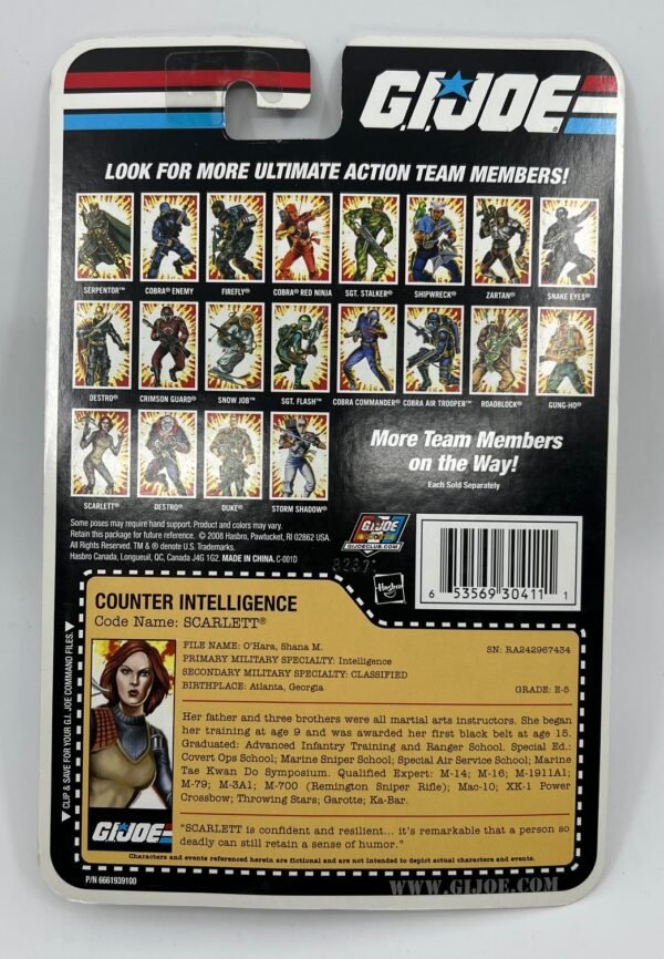 HASBRO GI JOE 25TH ANNIVERSARY SCARLETT