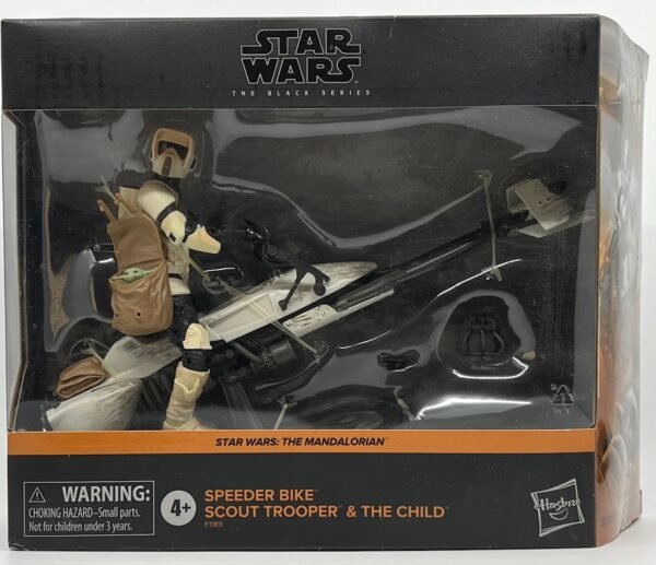 STAR WARS BLACK SERIES SPEEDER BIKE SCOUT TROOPER & THE CHILD