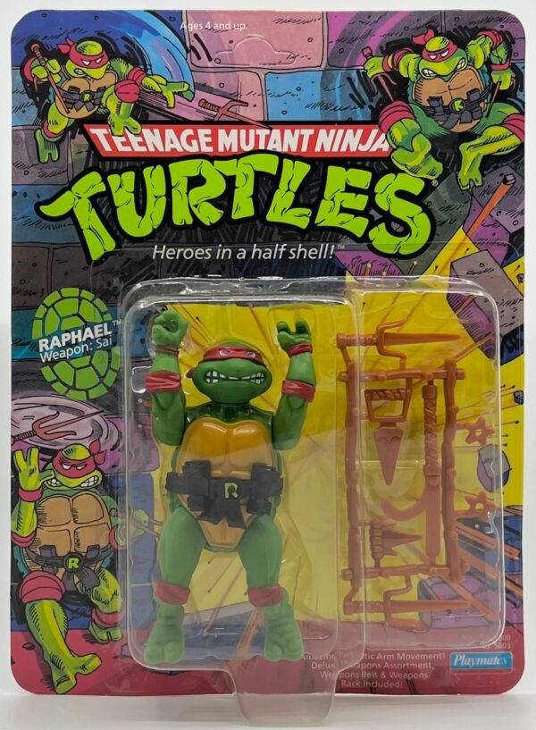 PLAYMATES TEENAGE MUTANT NINJA TURTLES 1988 RAPHAEL UNPUNCHED ACTION FIGURE TMNT