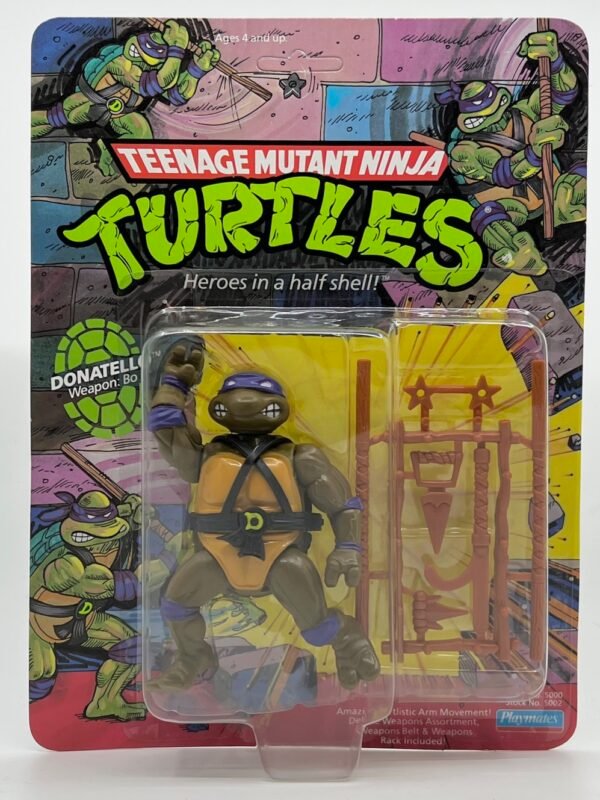 PLAYMATES TEENAGE MUTANT NINJA TURTLES 1988 DONATELLO ACTION FIGURE UNPUNCHED TMNT