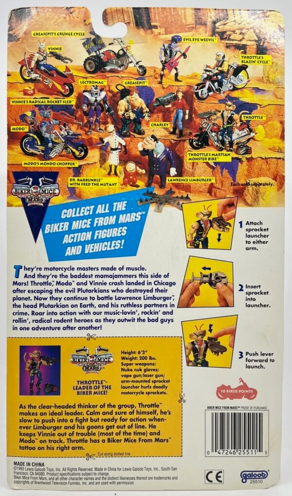 GALOOB BIKER MICE FROM MARS THROTTLE 1993