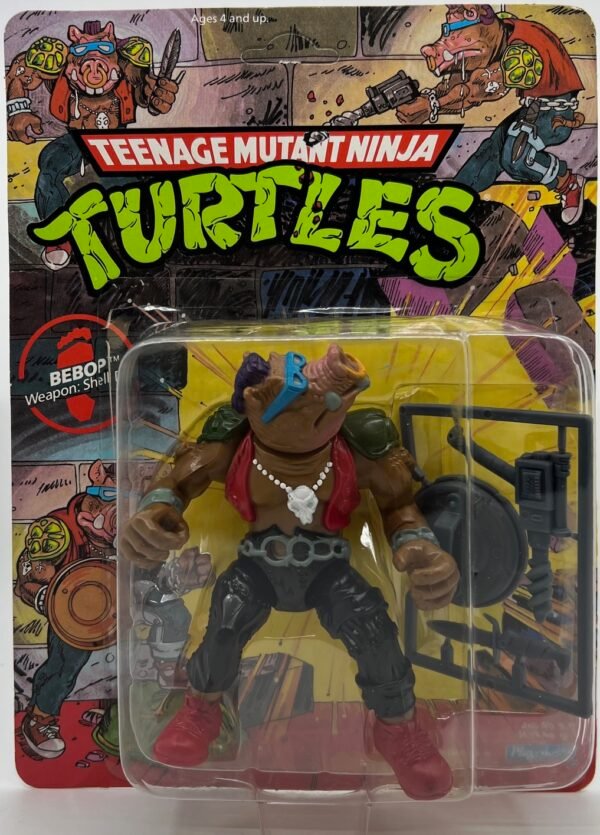 PLAYMATES TEENAGE MUTANT NINJA TURTLES BEBOP 1988 TMNT ACTION FIGURE UNPUNCHED CLEAR BUBBLE