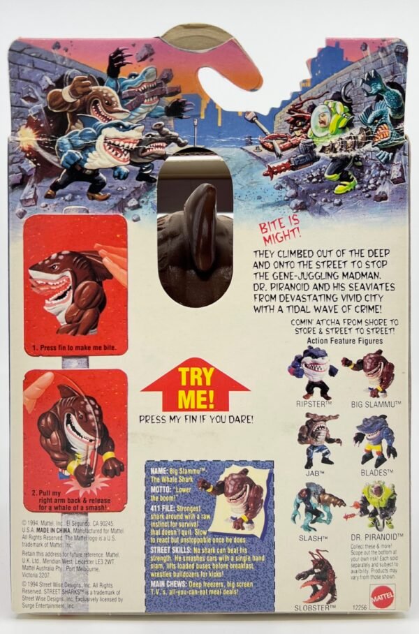 MATTEL STREET SHARKS BIG SLAMMU 1994