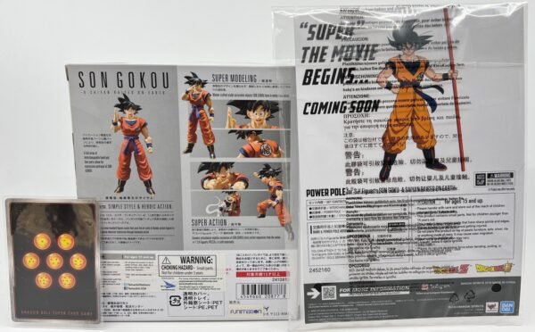 BANDAI FIGUARTS DRAGON BALL SON GOKU A SAIYAN RAISED ON EARTH,POWER,POLE AND CARD