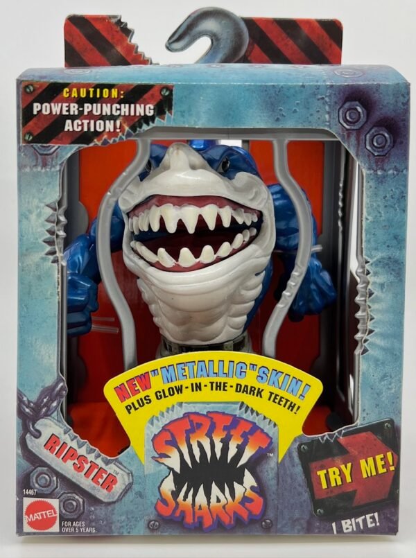 MATTEL STREET SHARKS RIPSTER METALLIC VARIANT ACTION FIGURE 1994 READY FOR AFA
