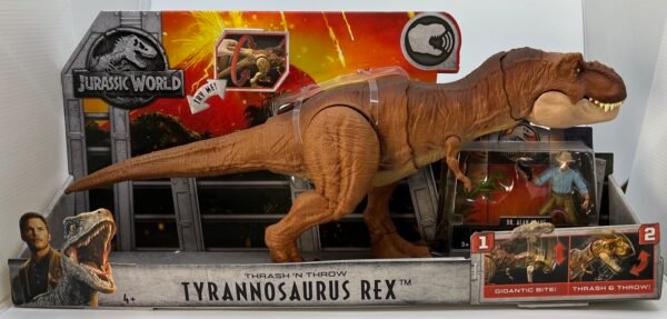 MATTEL TRASH'N THROW TYRANNOSAURUS REX & DR ALAN GRANT JURASSIC WORLD 2017