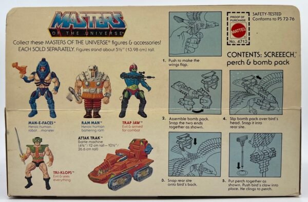 MATTEL MASTERS OF THE UNIVERSE SCREECH MOTU 1982