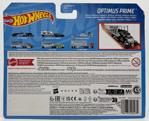 MATTEL HOT WHEELS TRANSFORMERS OPTIMUS PRIME TRACK FLEET