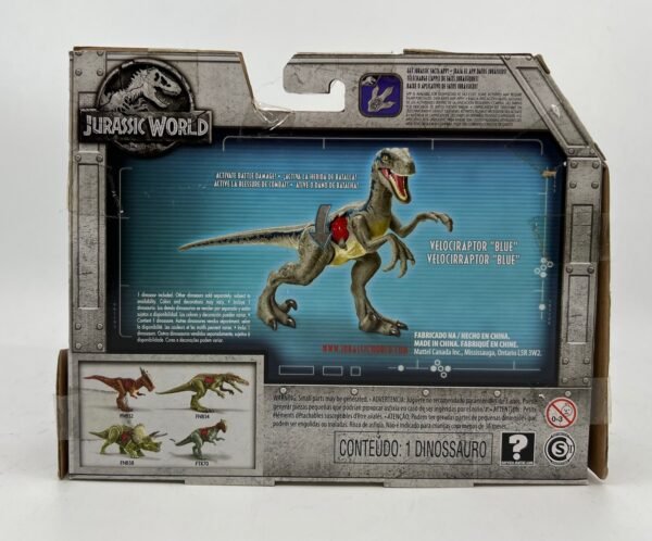 MATTEL JURASSIC WORLD BATTLEDAMAGE BLUE