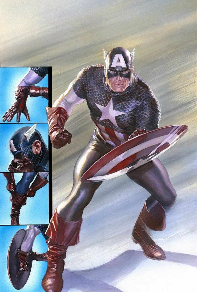 Alex Ross Signed Captain America Lithograph - SDCC Exclusive - Limited Edition 25/100 with COA