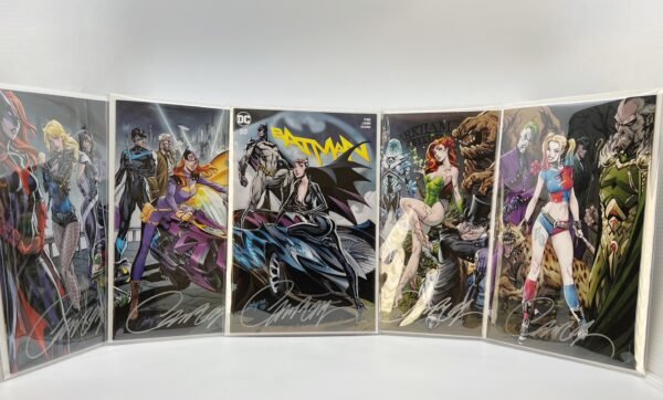 DC COMICS BATMAN #50 SET BY J SCOTT CAMPBELL SIGNED WITH COA (5 COMICS) STORE EXCLUSIVE PLUS DETECTIVE COMICS #100 ALEX ROSS COVER (VIRGIN)WITH COA