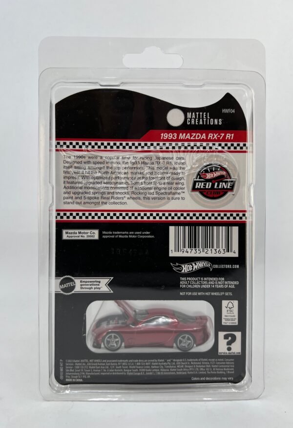 IMG_0194 MATTEL HOT WHEELS RED LINE 1993 MAZDA RX-7 R1 2025 MATTEL CREATIONS EXCLUSIVE