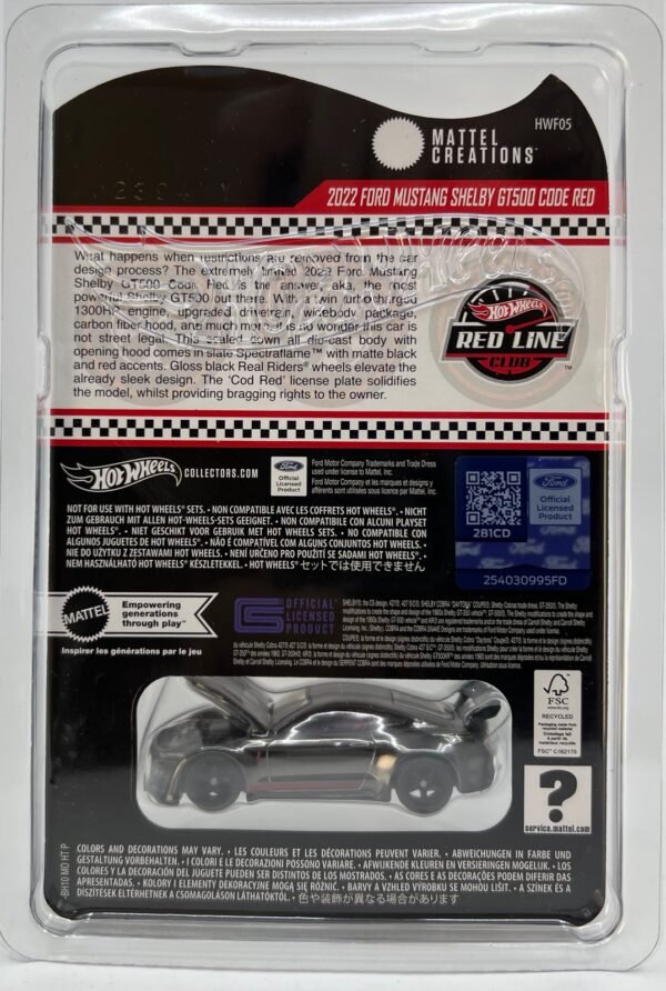 MATTEL HOT WHEELS RED LINE MUSTANG SHELBY GT 500 2025 MATTEL CREATIONS EXCLUSIVE RLC