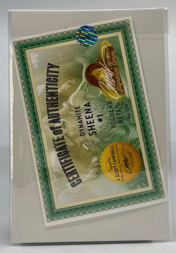 DYNAMITE COMICS SHEENA#1 BY J.SCOTT CAMPBELL SIGNED WITH COA NM CONDITION