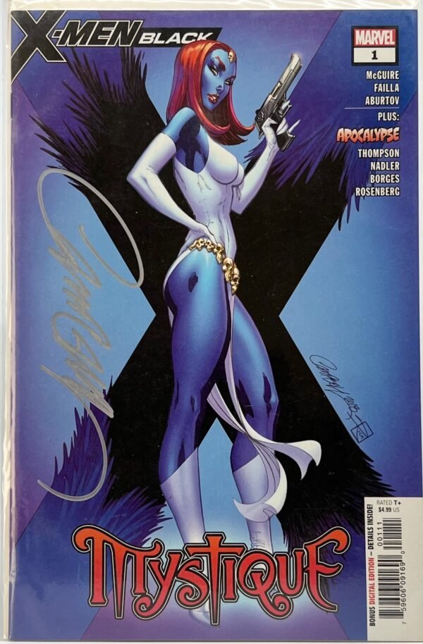 MARVEL COMICS X MEN BLACK EMMA FROST MYSTIQUE BY J SCOTT CAMPBELL SET OF 2 SIGNED WITH COA