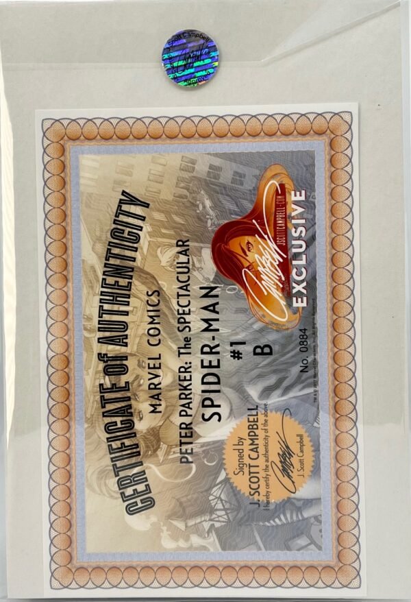 PETER PARKER THE SPECTACULAR SPIDER MAN 2017 3 SET BY J SCOTT CAMPBELL SIGNED WITH COA