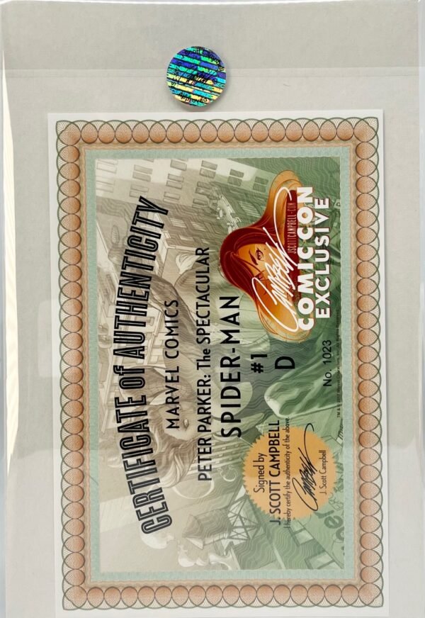 PETER PARKER THE SPECTACULAR SPIDER MAN 2017 3 SET BY J SCOTT CAMPBELL SIGNED WITH COA