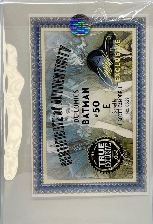 DC COMICS BATMAN #50 SET BY J SCOTT CAMPBELL SIGNED WITH COA (5 COMICS) STORE EXCLUSIVE PLUS DETECTIVE COMICS #100 ALEX ROSS COVER (VIRGIN)WITH COA