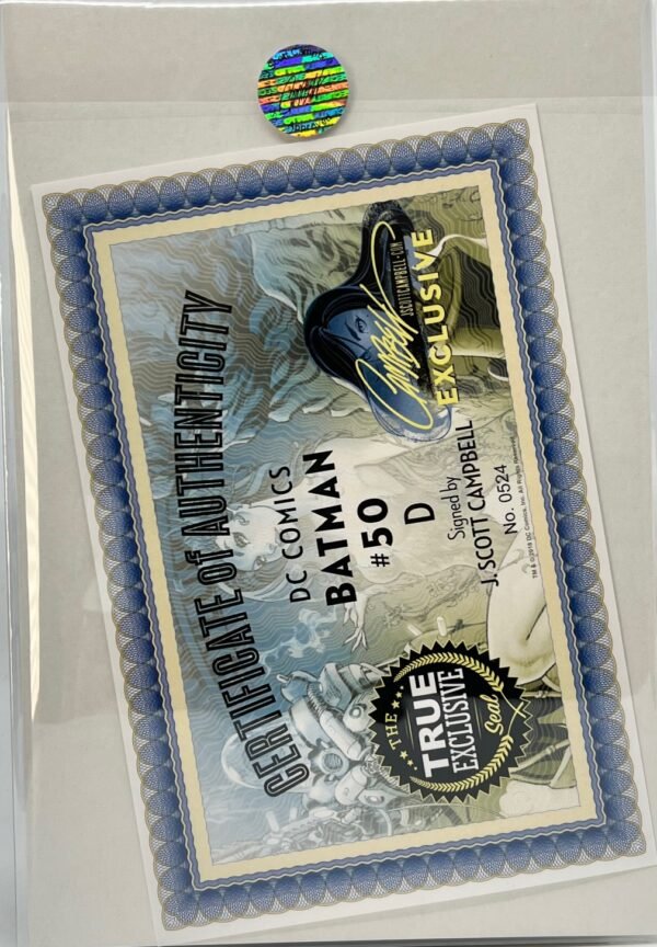 DC COMICS BATMAN #50 SET BY J SCOTT CAMPBELL SIGNED WITH COA (5 COMICS) STORE EXCLUSIVE PLUS DETECTIVE COMICS #100 ALEX ROSS COVER (VIRGIN)WITH COA