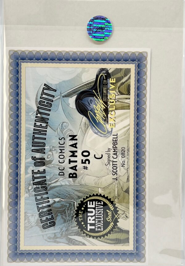 DC COMICS BATMAN #50 SET BY J SCOTT CAMPBELL SIGNED WITH COA (5 COMICS) STORE EXCLUSIVE PLUS DETECTIVE COMICS #100 ALEX ROSS COVER (VIRGIN)WITH COA