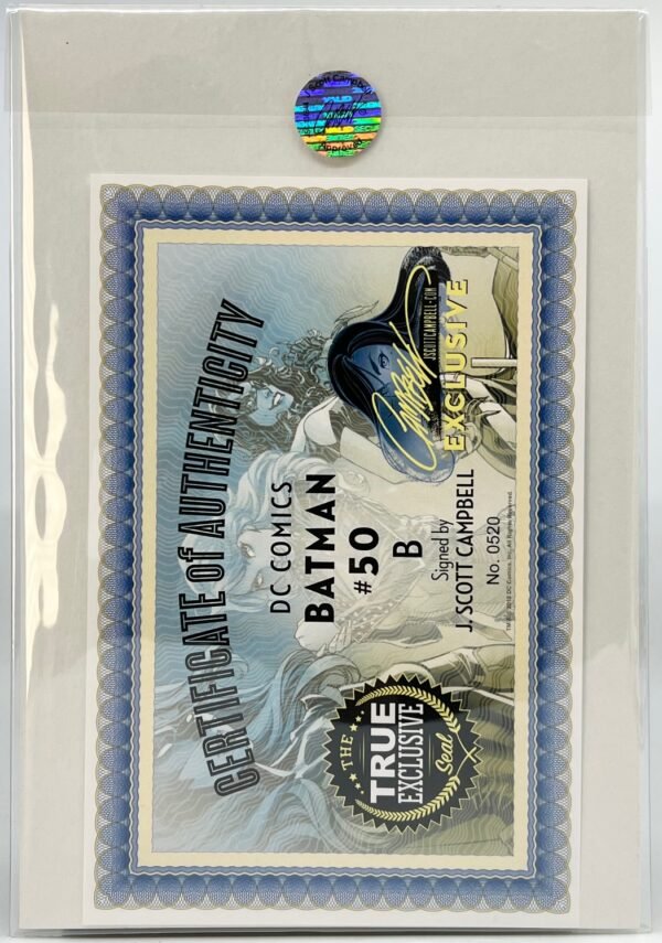 DC COMICS BATMAN #50 SET BY J SCOTT CAMPBELL SIGNED WITH COA (5 COMICS) STORE EXCLUSIVE PLUS DETECTIVE COMICS #100 ALEX ROSS COVER (VIRGIN)WITH COA