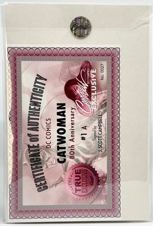 DC COMICS CATWOMAN 80TH ANNIVERSARY BY J SCOTT CAMPBELL SET OF 3 SIGNED WITH COA