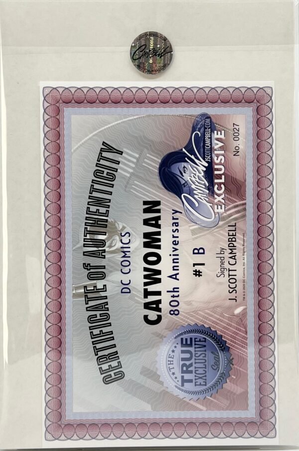 DC COMICS CATWOMAN 80TH ANNIVERSARY BY J SCOTT CAMPBELL SET OF 3 SIGNED WITH COA