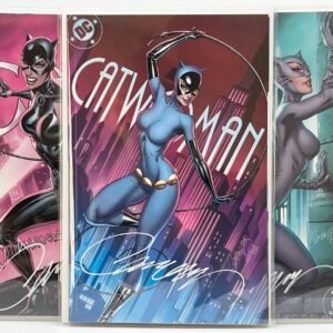 DC COMICS CATWOMAN 80TH ANNIVERSARY BY J SCOTT CAMPBELL SET OF 3 SIGNED WITH COA