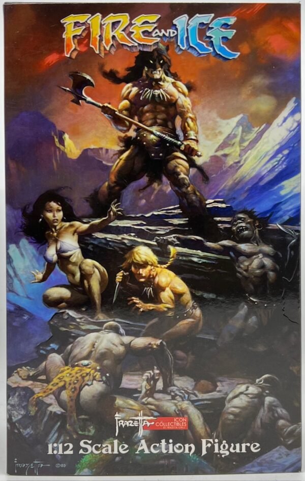 FRAZETTA GIRLS FIRE AND ICE TEEGRA 1/12 ACTION FIGURE NEW ICONS COLLECTIBLES WITH PANTHER