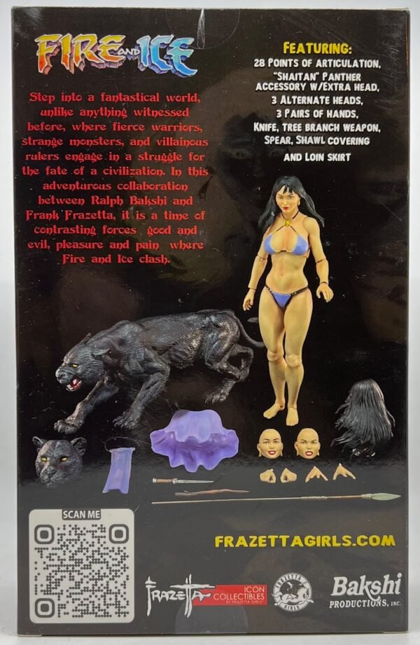 FRAZETTA GIRLS FIRE AND ICE TEEGRA 1/12 ACTION FIGURE NEW ICONS COLLECTIBLES WITH PANTHER