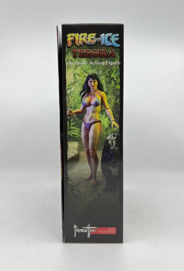 FRAZETTA GIRLS FIRE AND ICE TEEGRA 1/12 ACTION FIGURE NEW ICONS COLLECTIBLES WITH PANTHER