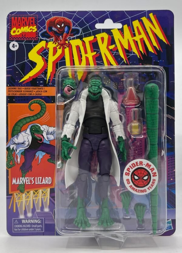 HASBRO MARVEL LEGENDS SPIDERMAN SERIES RETRO CARD LIZARD NEW