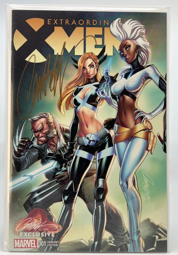 EXTRAORDINARY X-MEN # 1 (2comics lot)COVER BY J SCOTT CAMPBELL SIGNED WITH COA
