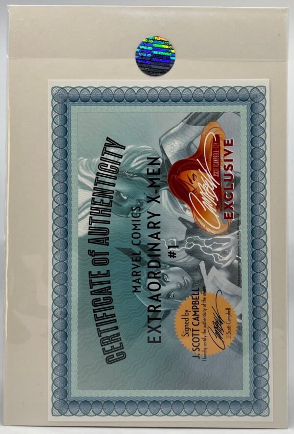 EXTRAORDINARY X-MEN # 1 (2comics lot)COVER BY J SCOTT CAMPBELL SIGNED WITH COA