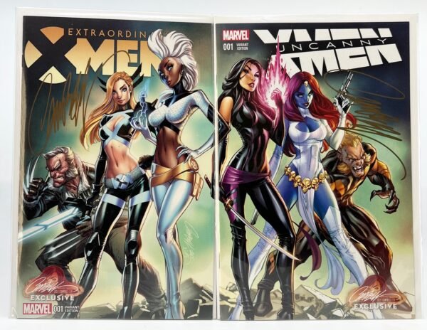 EXTRAORDINARY X-MEN # 1 (2comics lot)COVER BY J SCOTT CAMPBELL SIGNED WITH COA