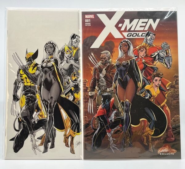 X-MEN GOLD COVER A & B (only cover A is signed) BY J SCOTT CAMPBELL SIGNED WITH COA