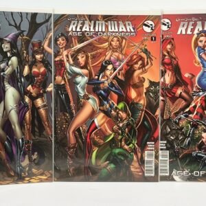 ZENESCOPE REALM WAR 1& 2 AND OZ ONE SHOT COVER BY J SCOTT CAMPBELL SET OF 3 (to complete the full mosaique).