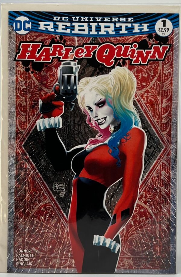 IMG_0392 HARLEY QUINN # 1 DC UNIVERSE REBIRTH COVER BY MICHAEL TURNER SET OF 2