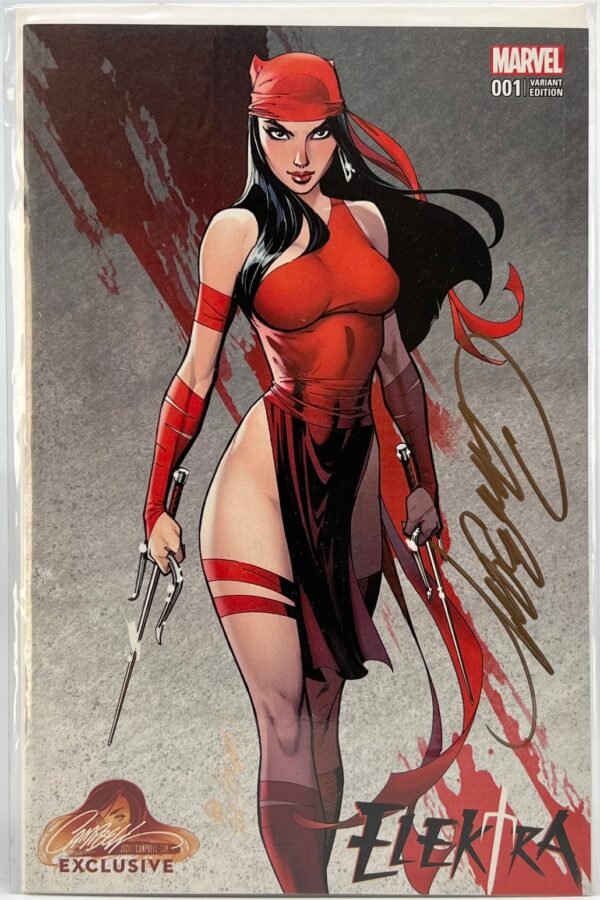 ELEKTRA #1 COVER A & B BY J SCOTT CAMPBELL SIGNED WITH COA