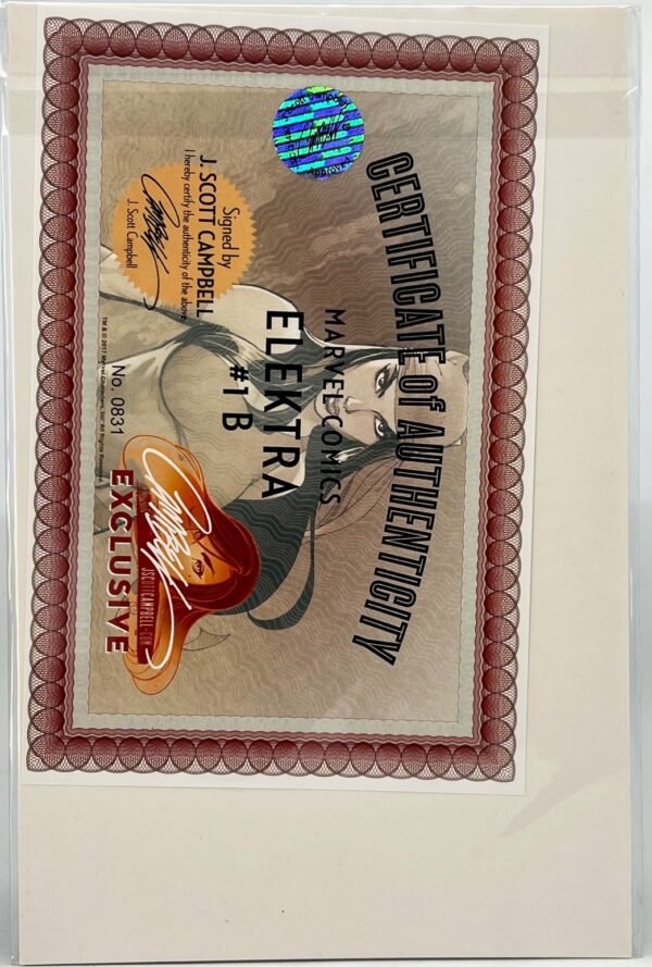 ELEKTRA #1 COVER A & B BY J SCOTT CAMPBELL SIGNED WITH COA