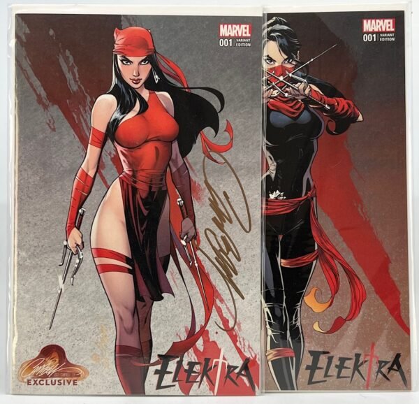 ELEKTRA #1 COVER A & B BY J SCOTT CAMPBELL SIGNED WITH COA