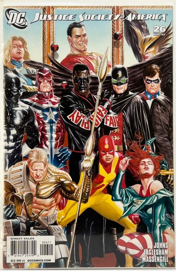 DC COMICS JUSTICE SOCIETY OF AMERICA # 26 COVER BY ALEX ROSS SET OF 3 (to complete full mosaique).