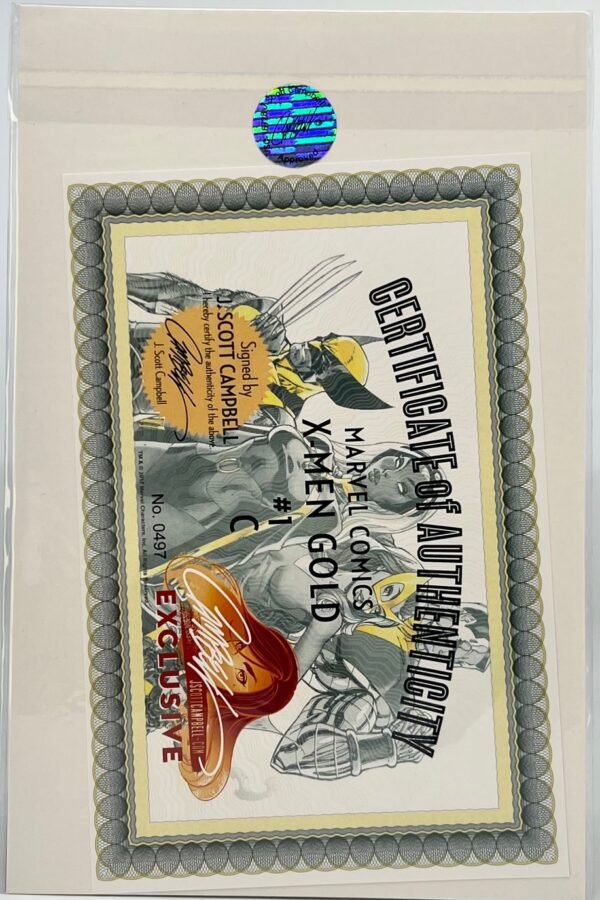 IMG_0464 X-MEN GOLD COVER A BY J SCOTT CAMPBELL SIGNED WITH COA