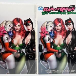 HARLEY QUINN 25TH ANNIVERSARY #1 VARIANT COVER BY WARREN LOUW SET OF 2(virgin & regular).