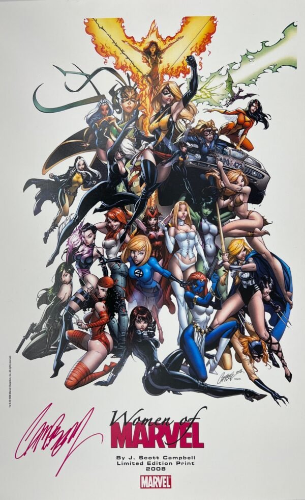 WOMEN OF MARVEL ART PRINT BY J SCOTT CAMPBELL SIGNED WITHOUT COA