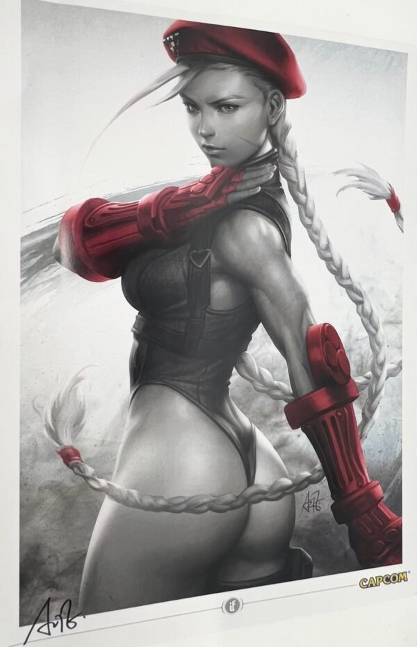 CAMMY STREET FIGHTER CAPCOM ART PRINT ARTGERM SIGNED WITHOUT COA