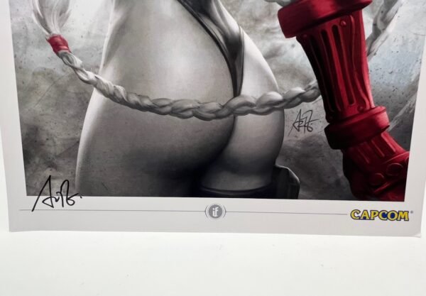 CAMMY STREET FIGHTER CAPCOM ART PRINT ARTGERM SIGNED WITHOUT COA