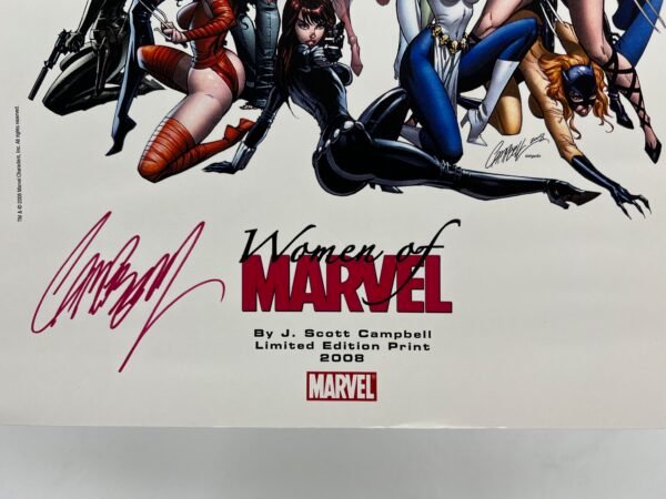 WOMEN OF MARVEL ART PRINT BY J SCOTT CAMPBELL SIGNED WITHOUT COA